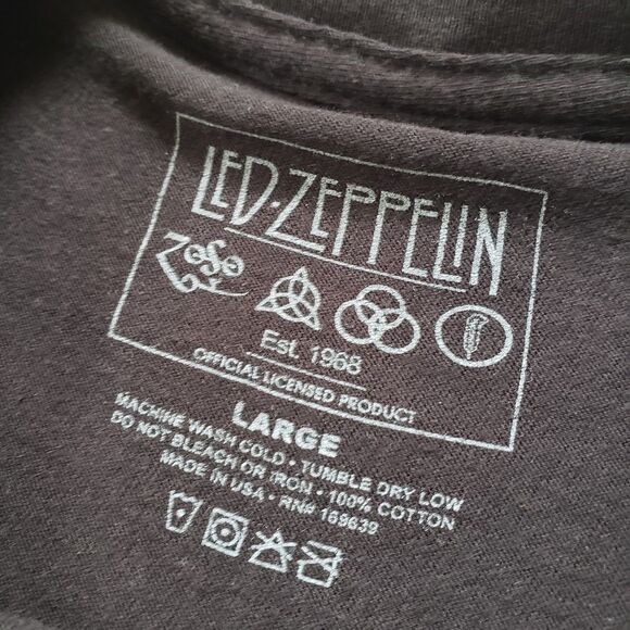 2020 Led Zeppelin Size Large Officially Licensed Mens Black Stairway T-Shirt - Picture 4 of 6